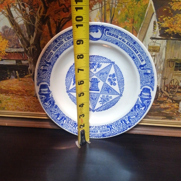 Vtg 1950 💎 Masonic 50s Plate ⭐ Order of the Eastern Star ✨ Freemason Antique - Picture 8 of 9